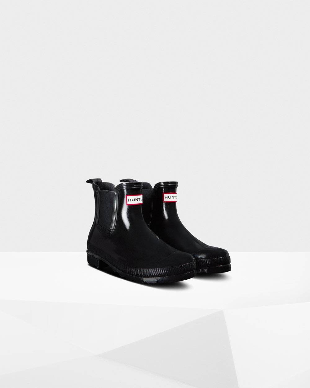 Botas Chelsea Original Gloss Hunter Mujer - Negros - 023715SWE